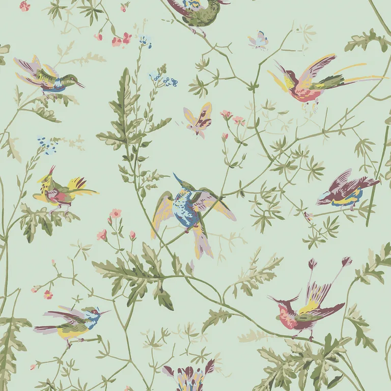 Cole & Son Hummingbirds in Blue Multi-Colour (100/14069.CS.0)