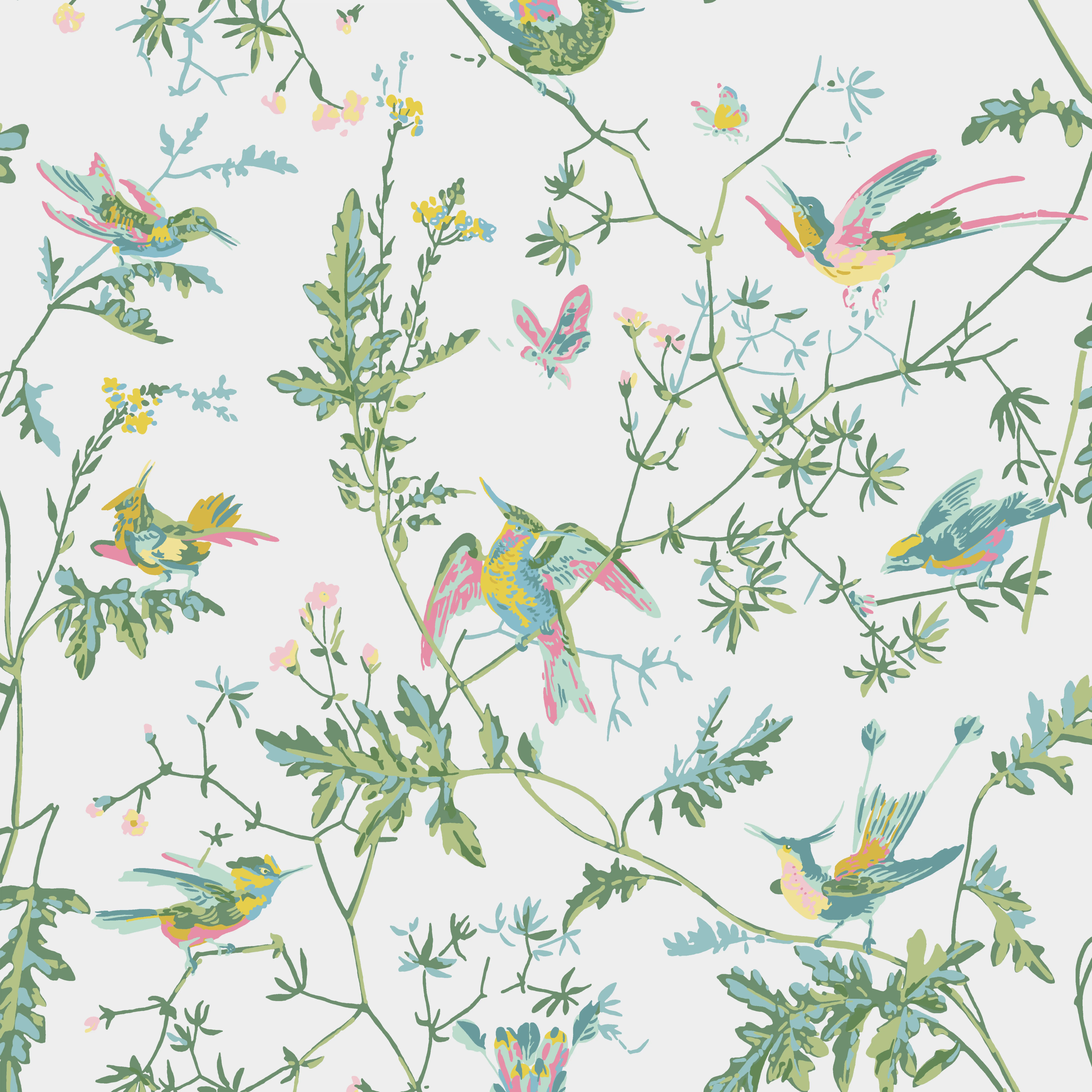 Cole & Son Hummingbirds in Green/Pink (112/4015.CS.0)