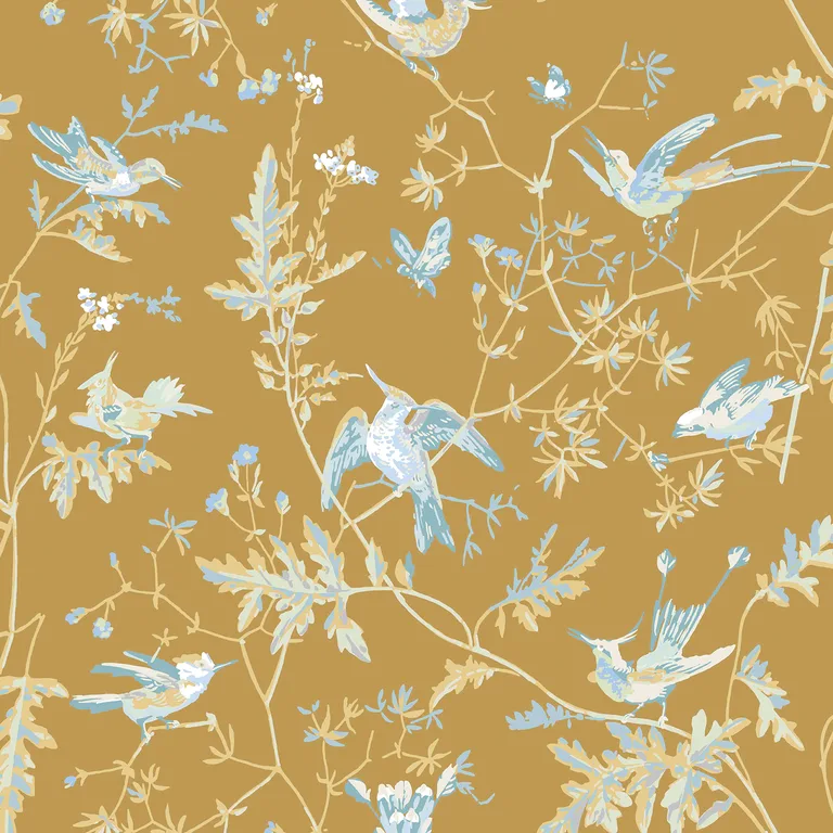 Cole & Son Hummingbirds in Grey/Gold (124/1006.CS.0)