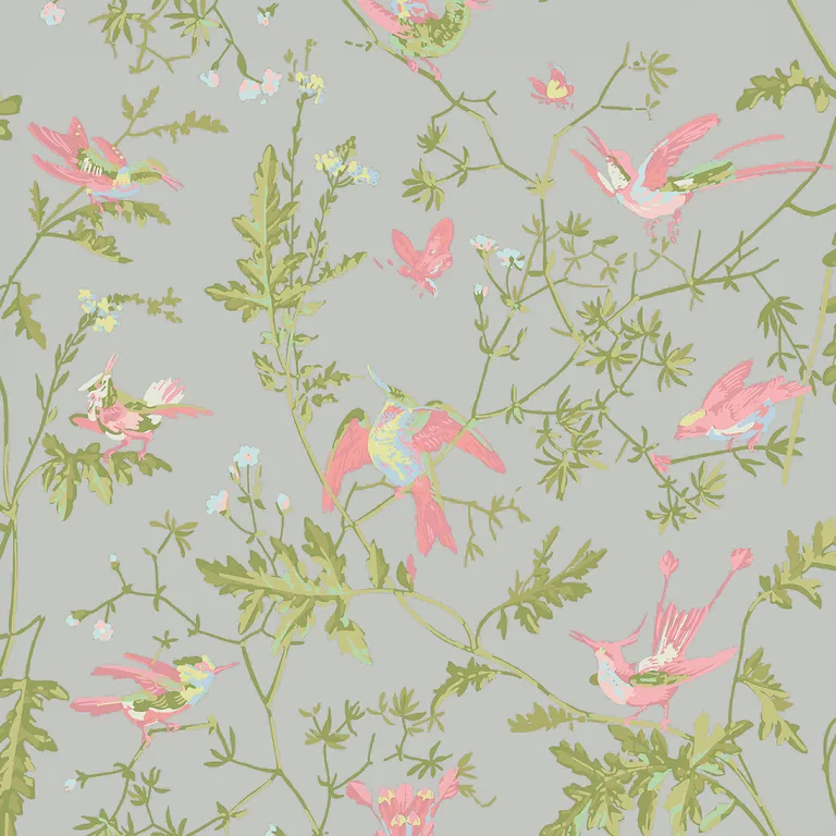 Cole & Son Hummingbirds in Grey/Pink (124/1003.CS.0)