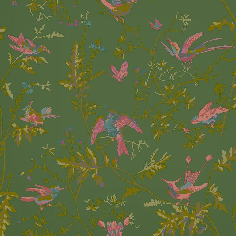 Cole & Son Hummingbirds in Sage/Pink (124/1005.CS.0)