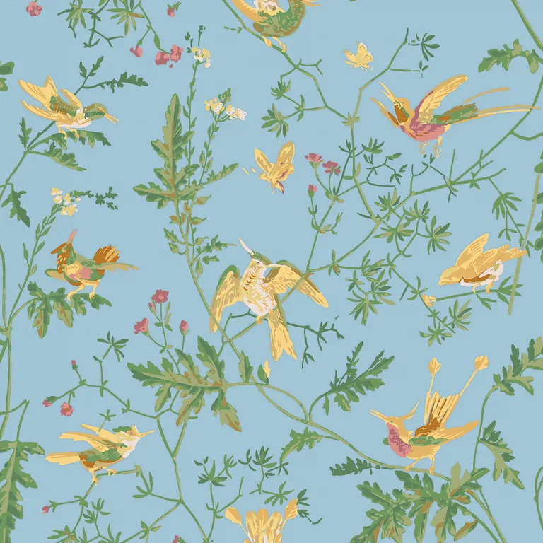 Cole & Son Hummingbirds in Yellow/Blue (124/1004.CS.0)