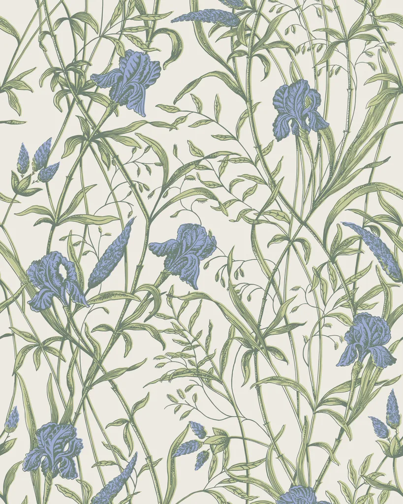 Cole & Son Iris in Iris Blue on Stone (128/5023.CS.0)