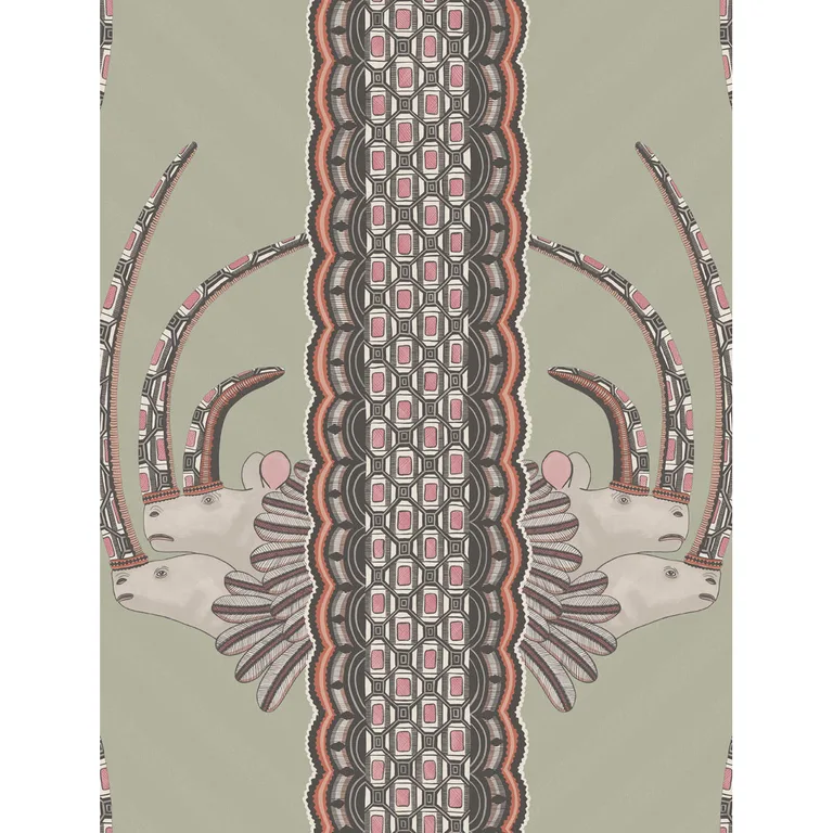 Cole & Son Jabu in Olive & Pink (109/3017.CS.0)
