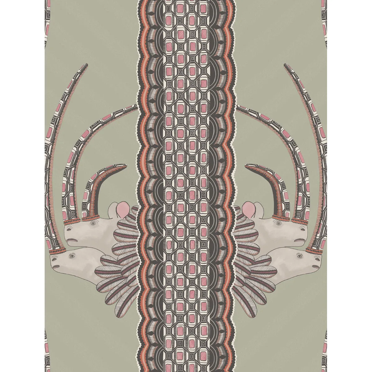 Cole & Son Jabu in Olive & Pink (109/3017.CS.0)