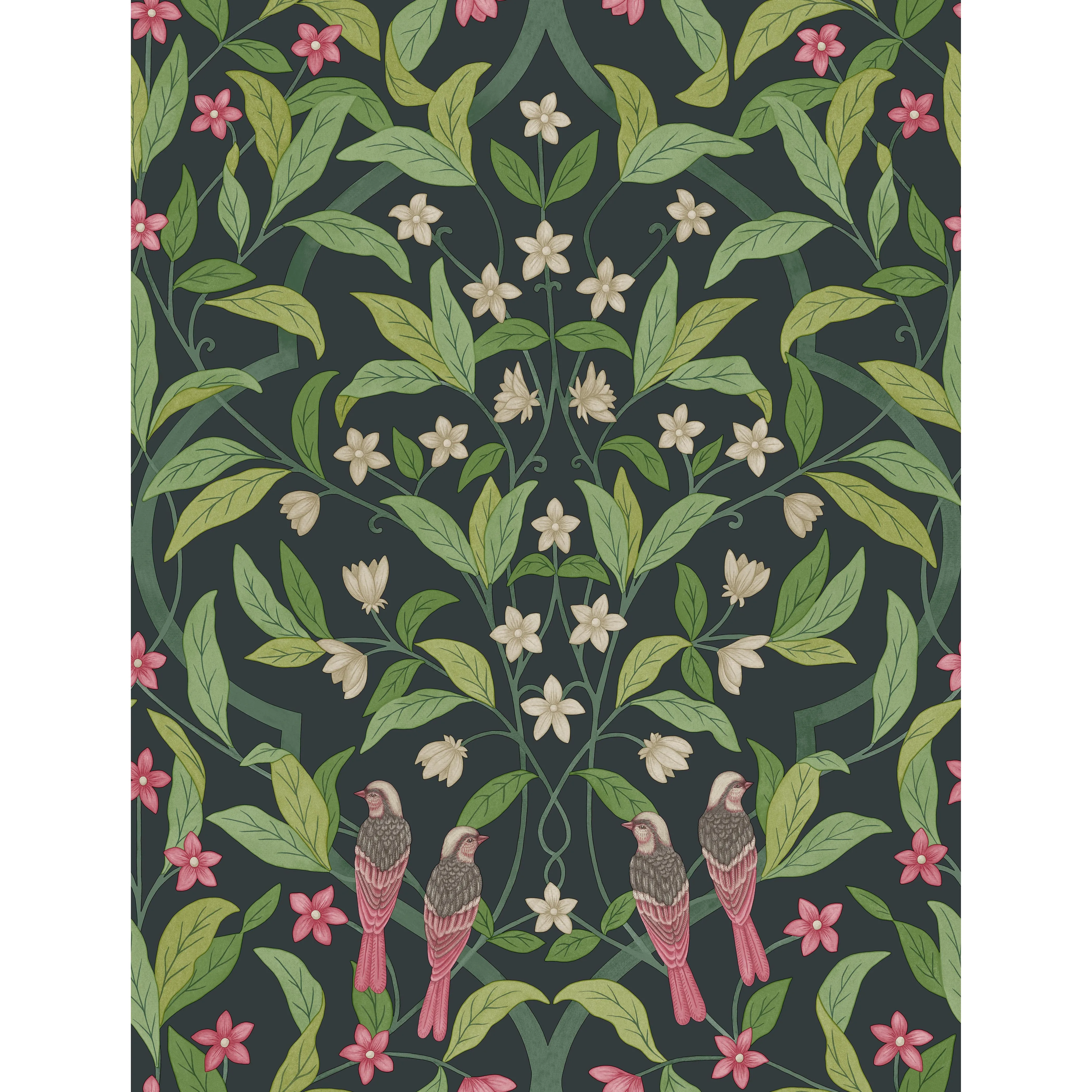 Cole & Son Jasmine & Serin Symphony in Rose/Grn/Viridian (117/10028.CS.0)