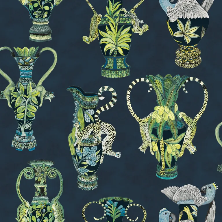 Cole & Son Khulu Vases in Midnight (109/12058.CS.0)