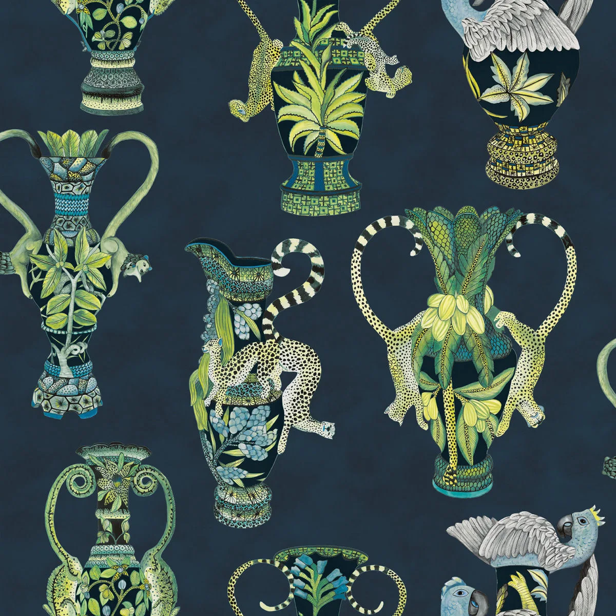 Cole & Son Khulu Vases in Midnight (109/12058.CS.0)