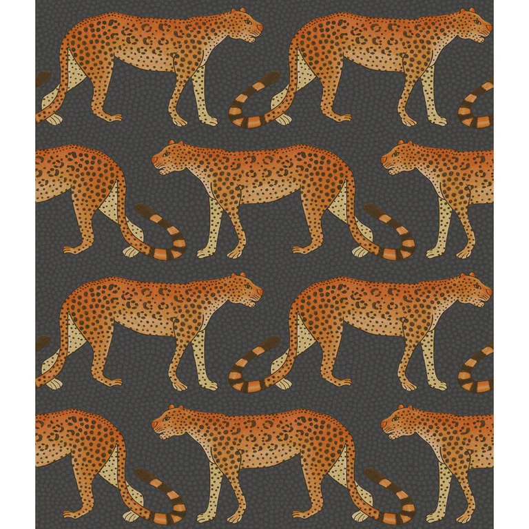 Cole & Son Leopard Walk in Charcoal & Orange (109/2008.CS.0)