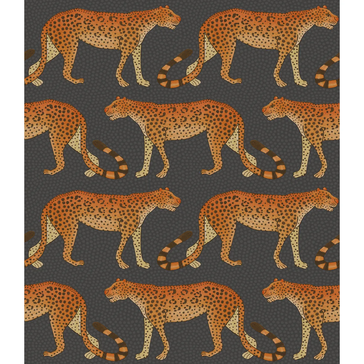 Cole & Son Leopard Walk in Charcoal & Orange (109/2008.CS.0)