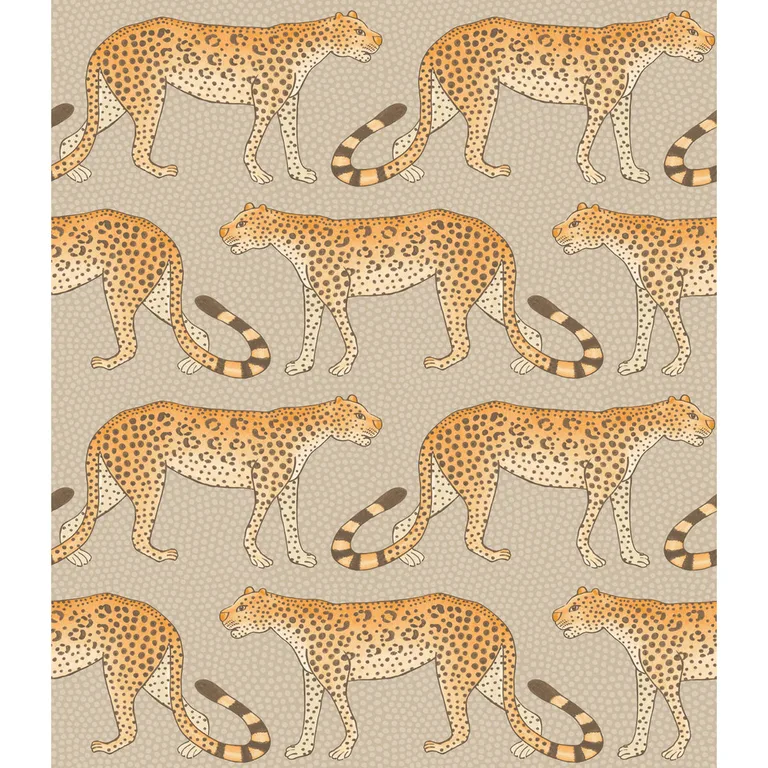 Cole & Son Leopard Walk in Stone & Orange (109/2010.CS.0)