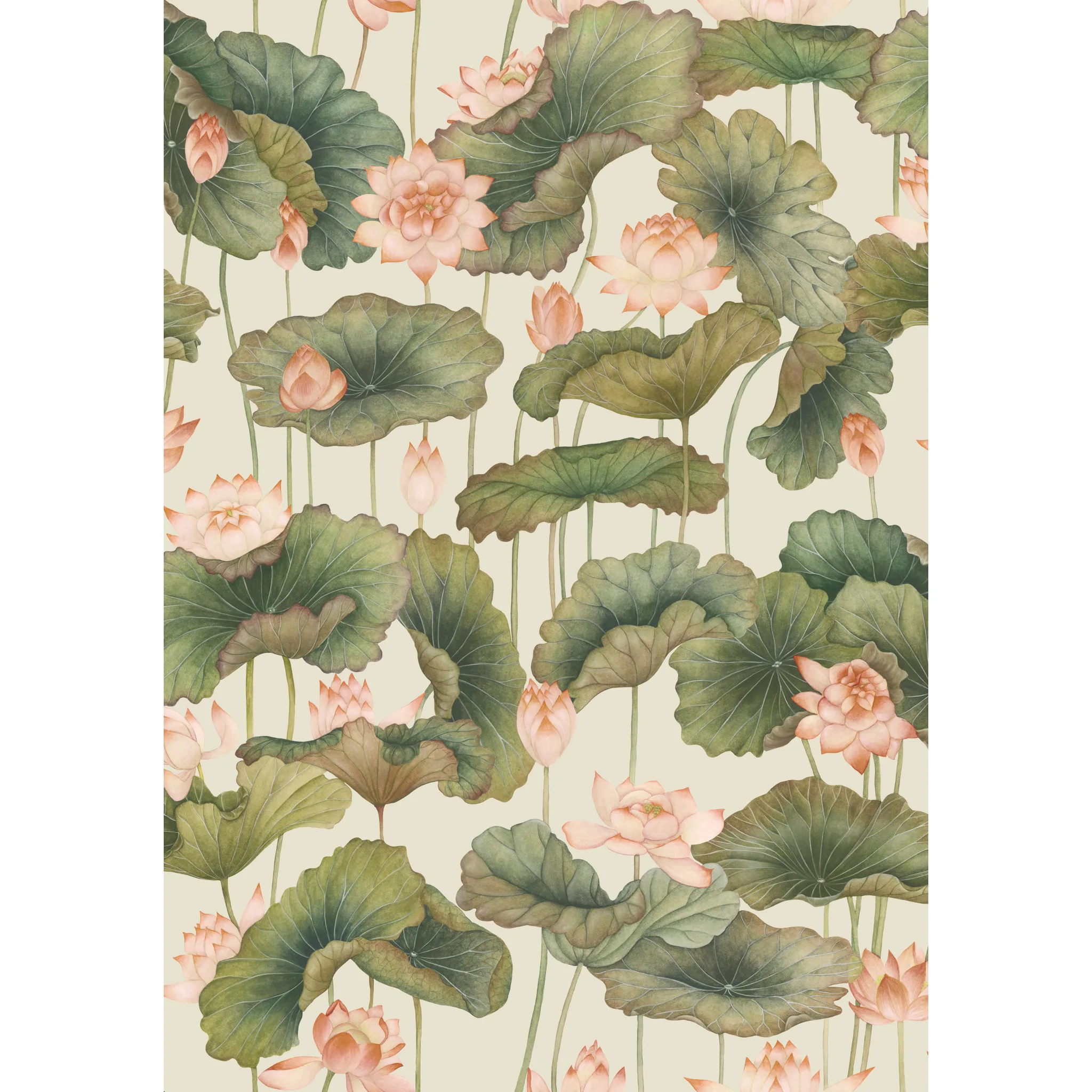 Cole & Son Lily Lotus in Orange & Olive (126/9032.CS.0)