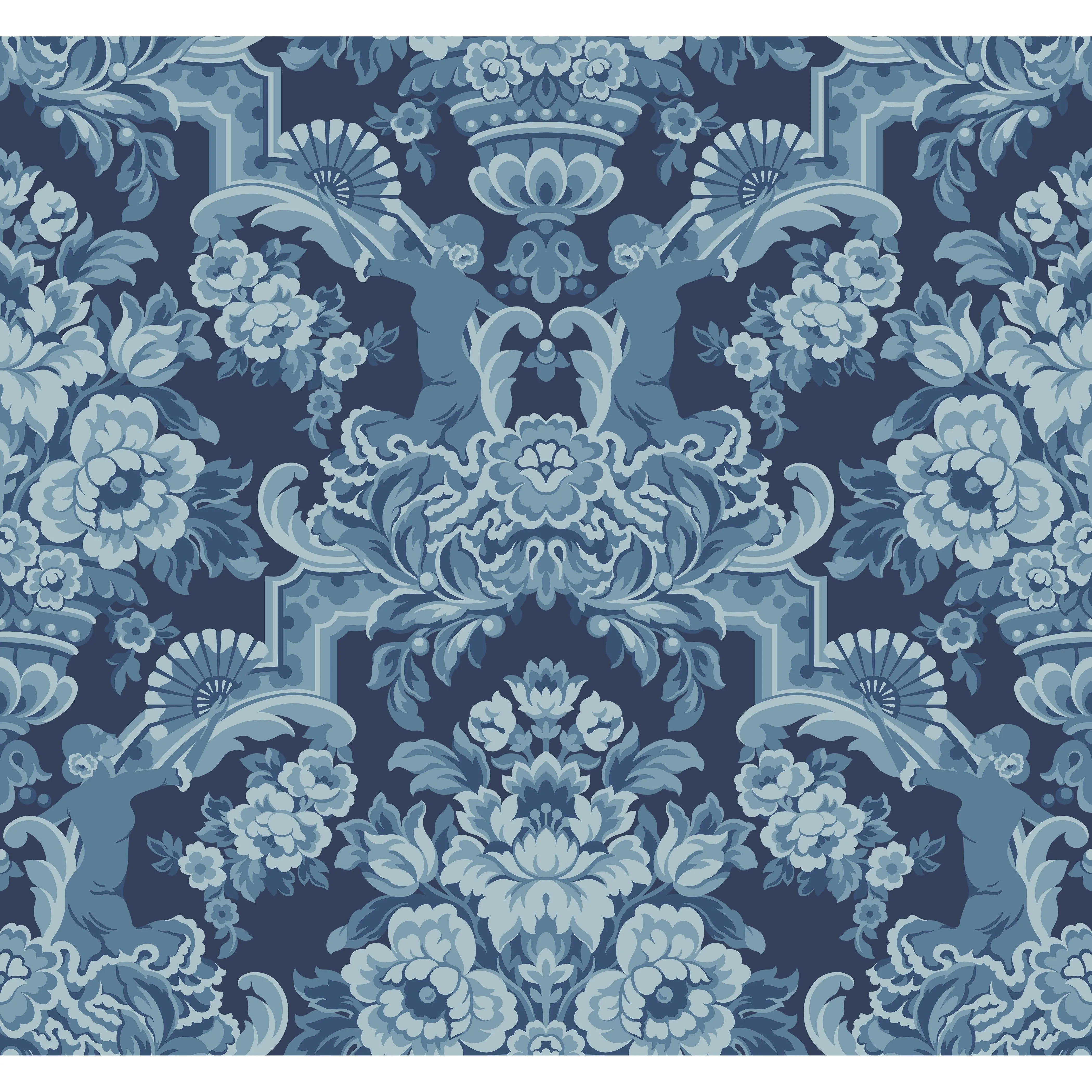 Cole & Son Lola in China Blues on Midnight (117/13041.CS.0)