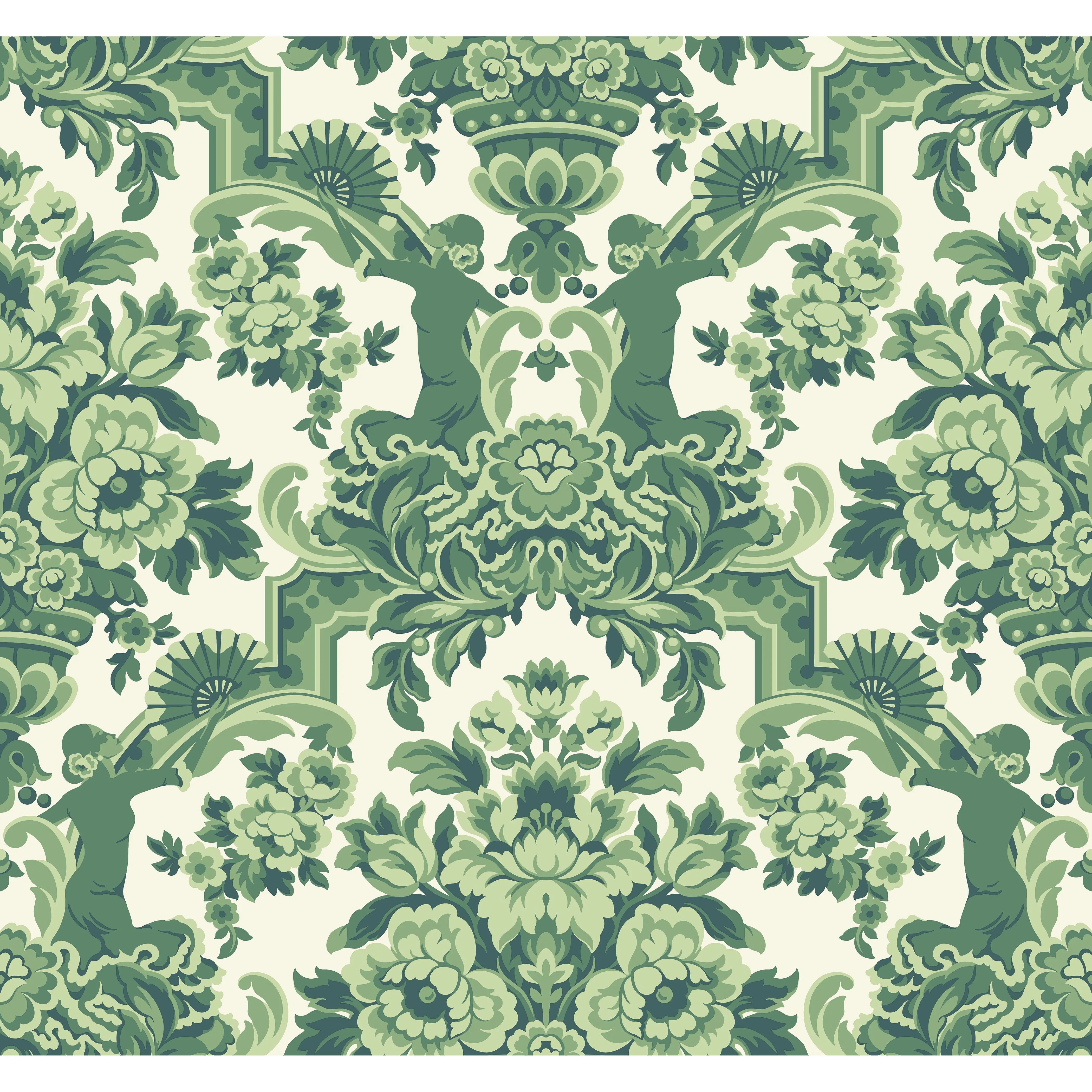 Cole & Son Lola in Forest Greens on White (117/13040.CS.0)