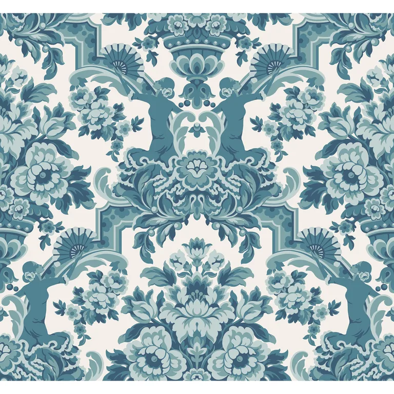 Cole & Son Lola in Petrol Blues on White (117/13042.CS.0)