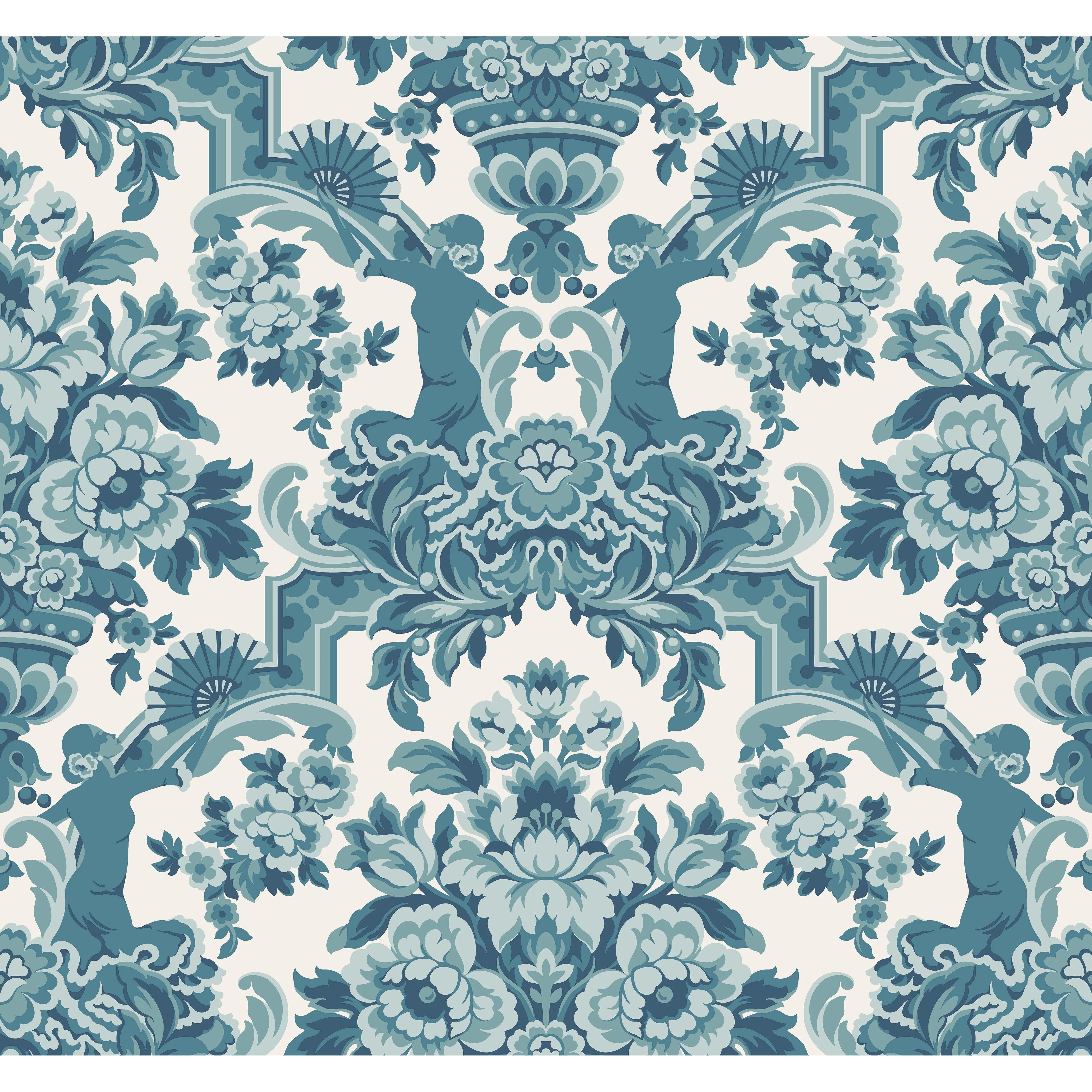 Cole & Son Lola in Petrol Blues on White (117/13042.CS.0)