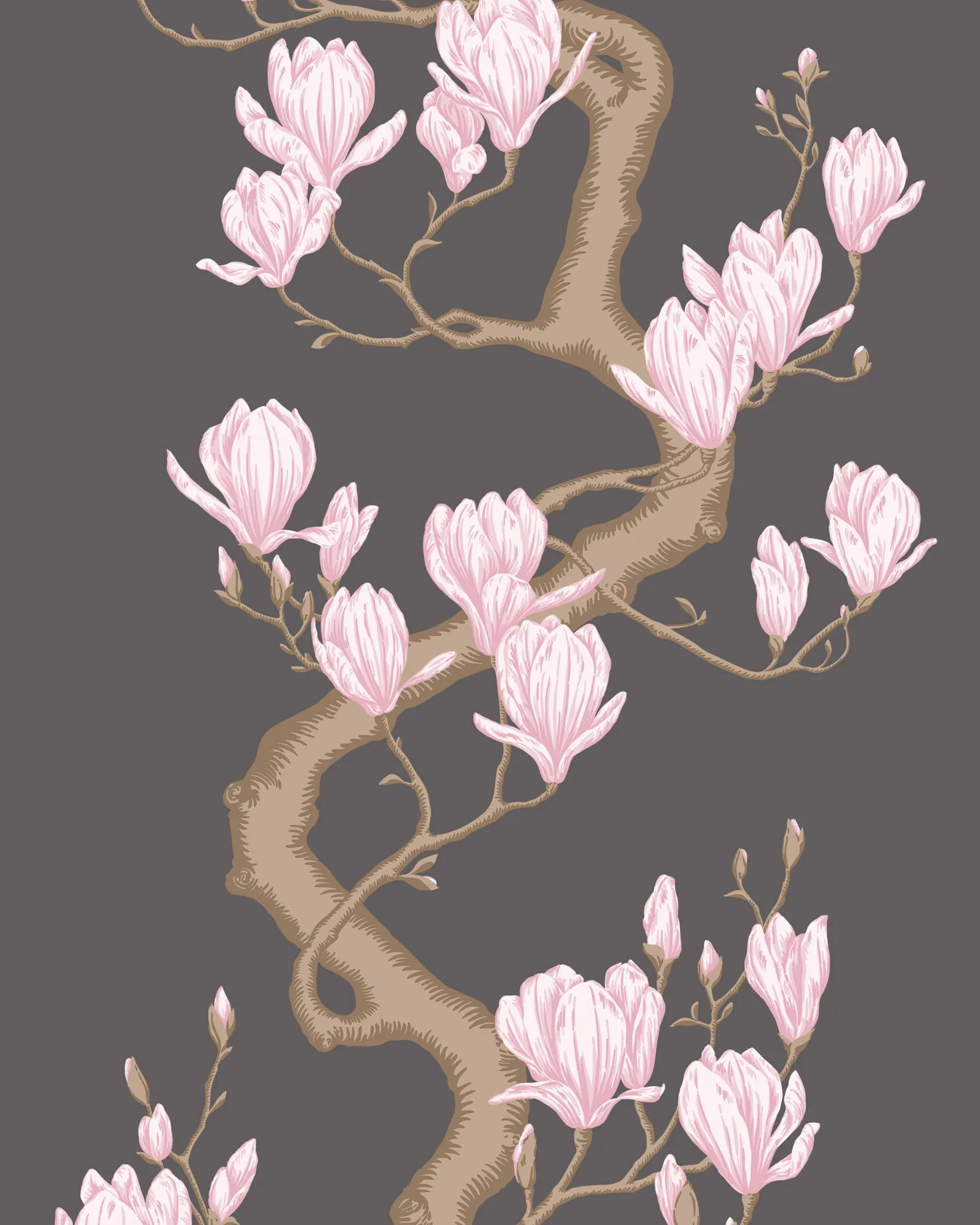 128/1001.CS.0 | Magnolia Tree – Charcoal/Pink