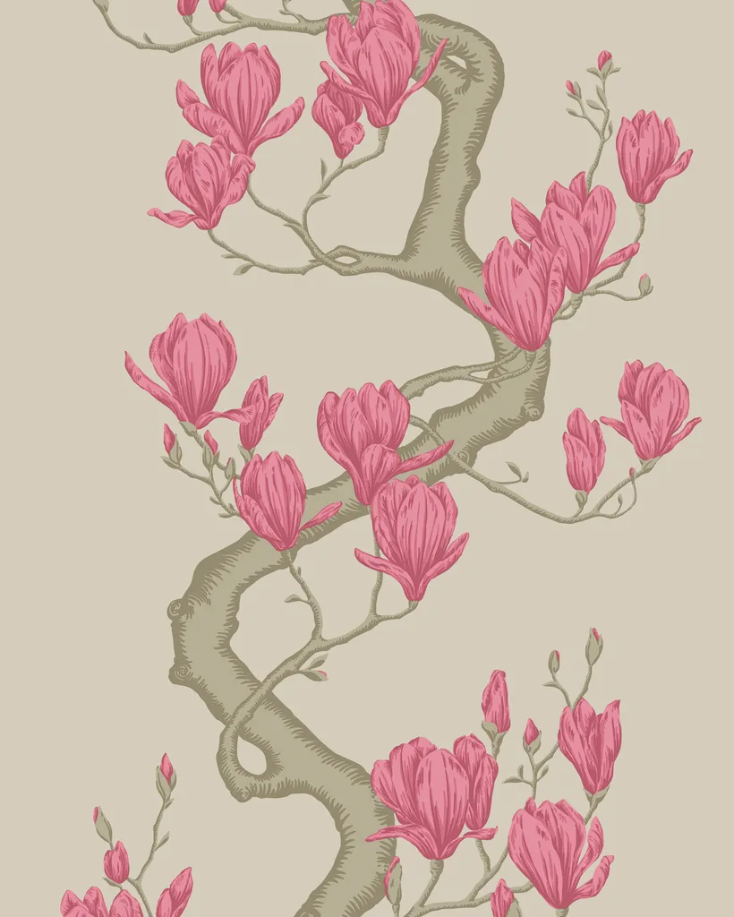 Cole & Son Magnolia Tree in Magenta (128/1006.CS.0)