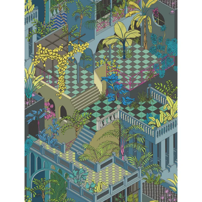 Cole & Son Miami in Navy and Pink (105/4018.CS.0)