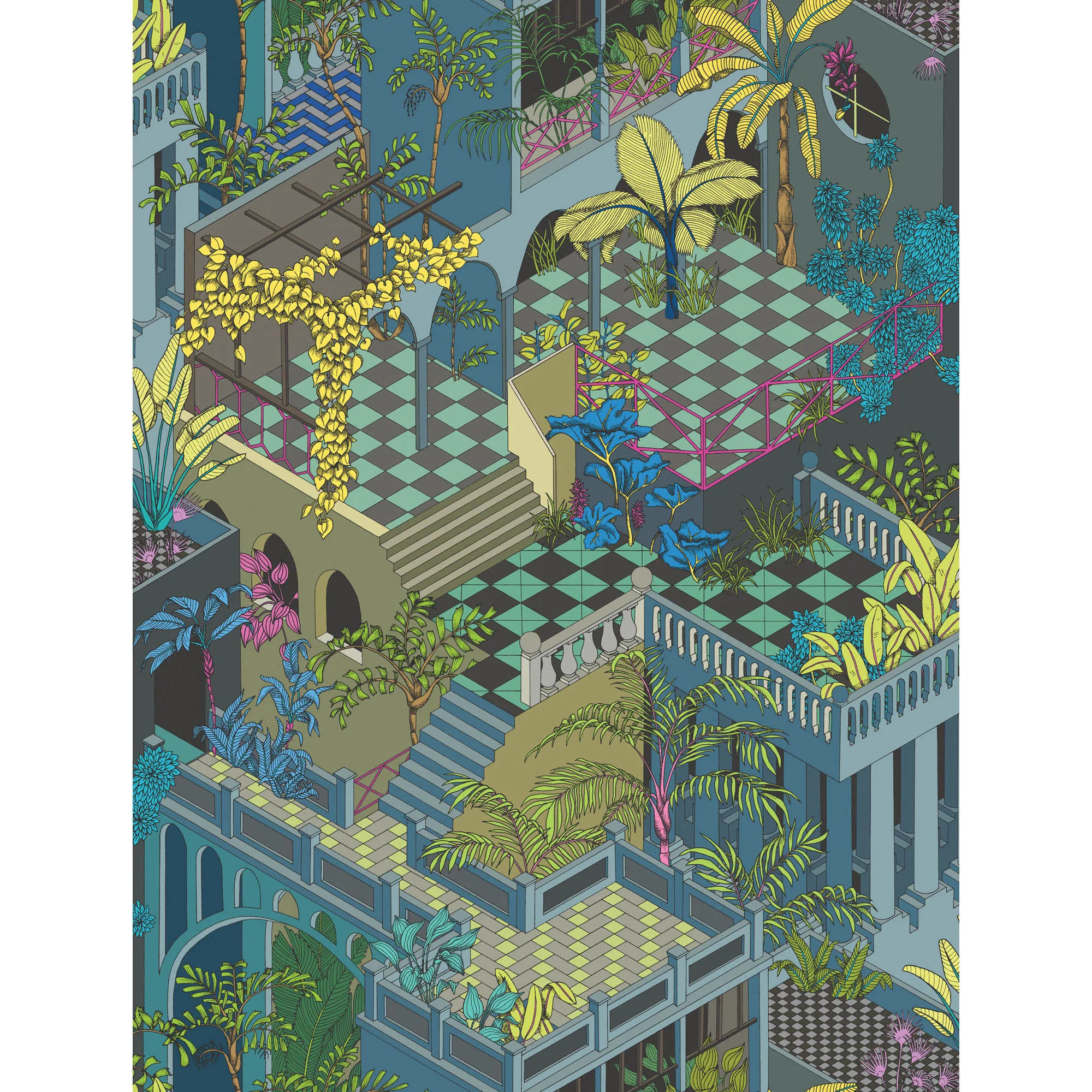 Cole & Son Miami in Navy and Pink (105/4018.CS.0)