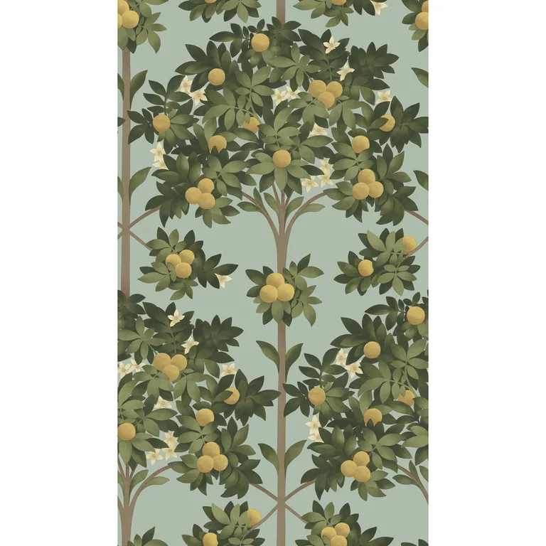 Cole & Son Orange Blossom in Lemon/Dk Olive Grn/Duck Egg (117/1002.CS.0)