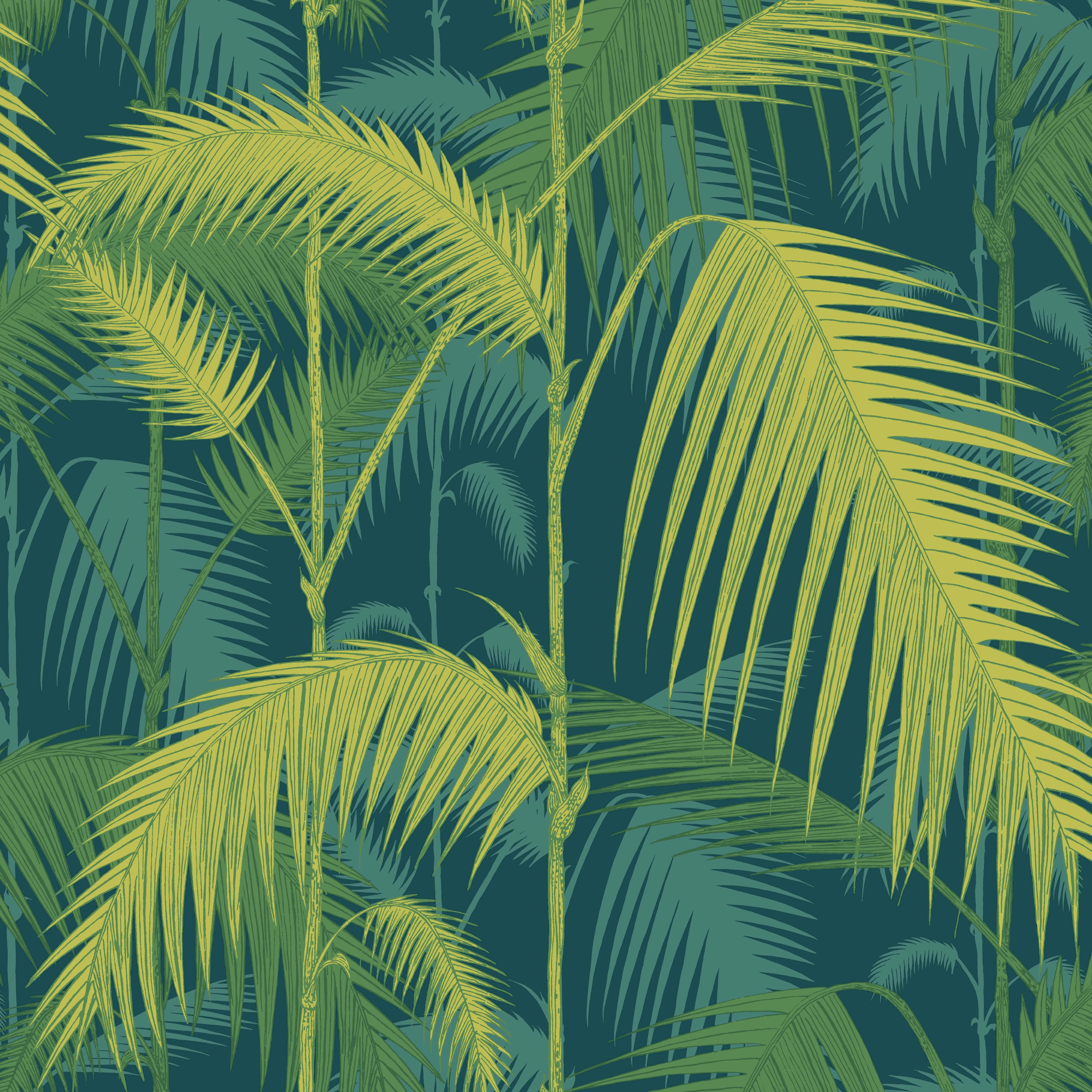 Cole & Son Palm Jungle in Petrol/Lime (112/1002.CS.0)