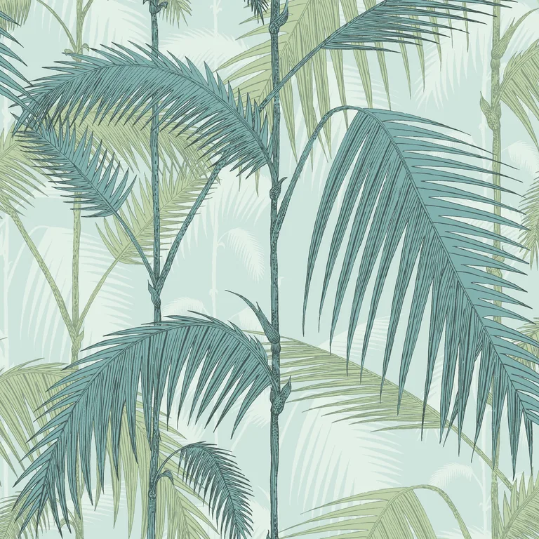 Cole & Son Palm Jungle in Print Room Blue/Mint (112/1001.CS.0)