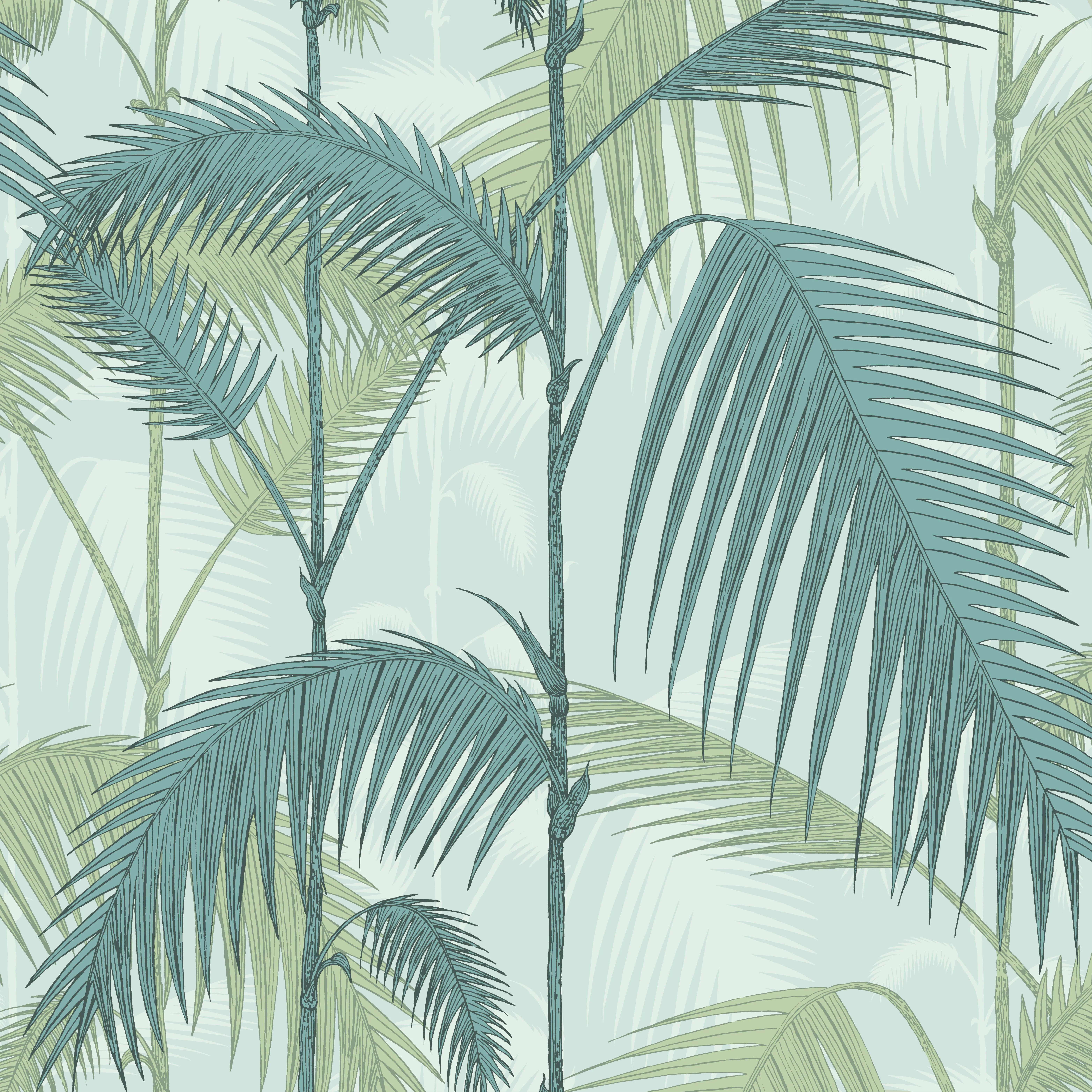 Cole & Son Palm Jungle in Print Room Blue/Mint (112/1001.CS.0)