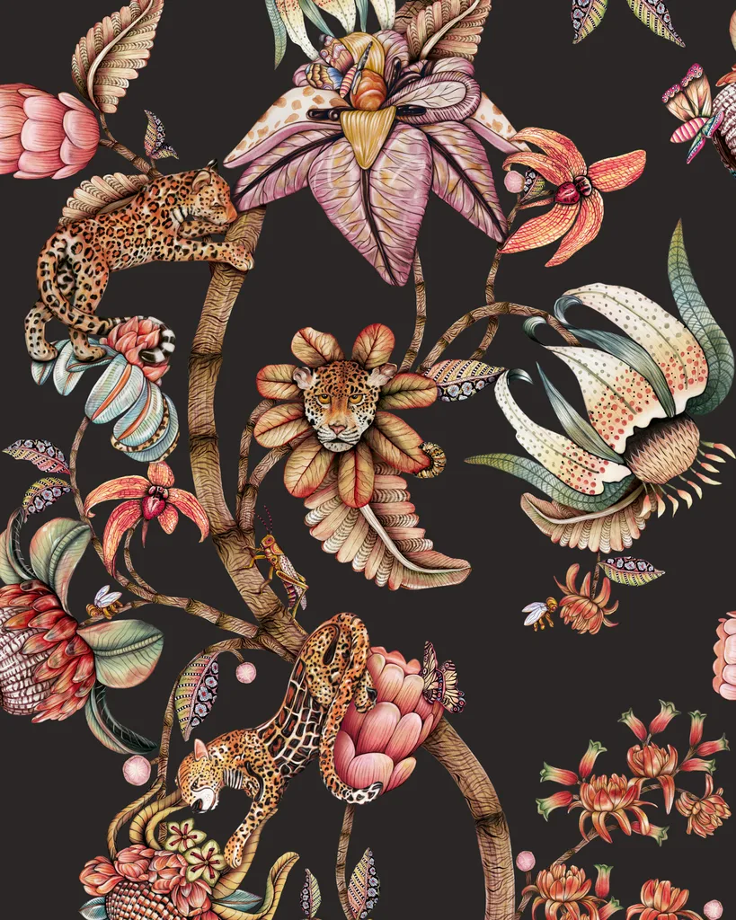 Cole & Son Protea Panthera in Onyx (129/6023.CS.0)