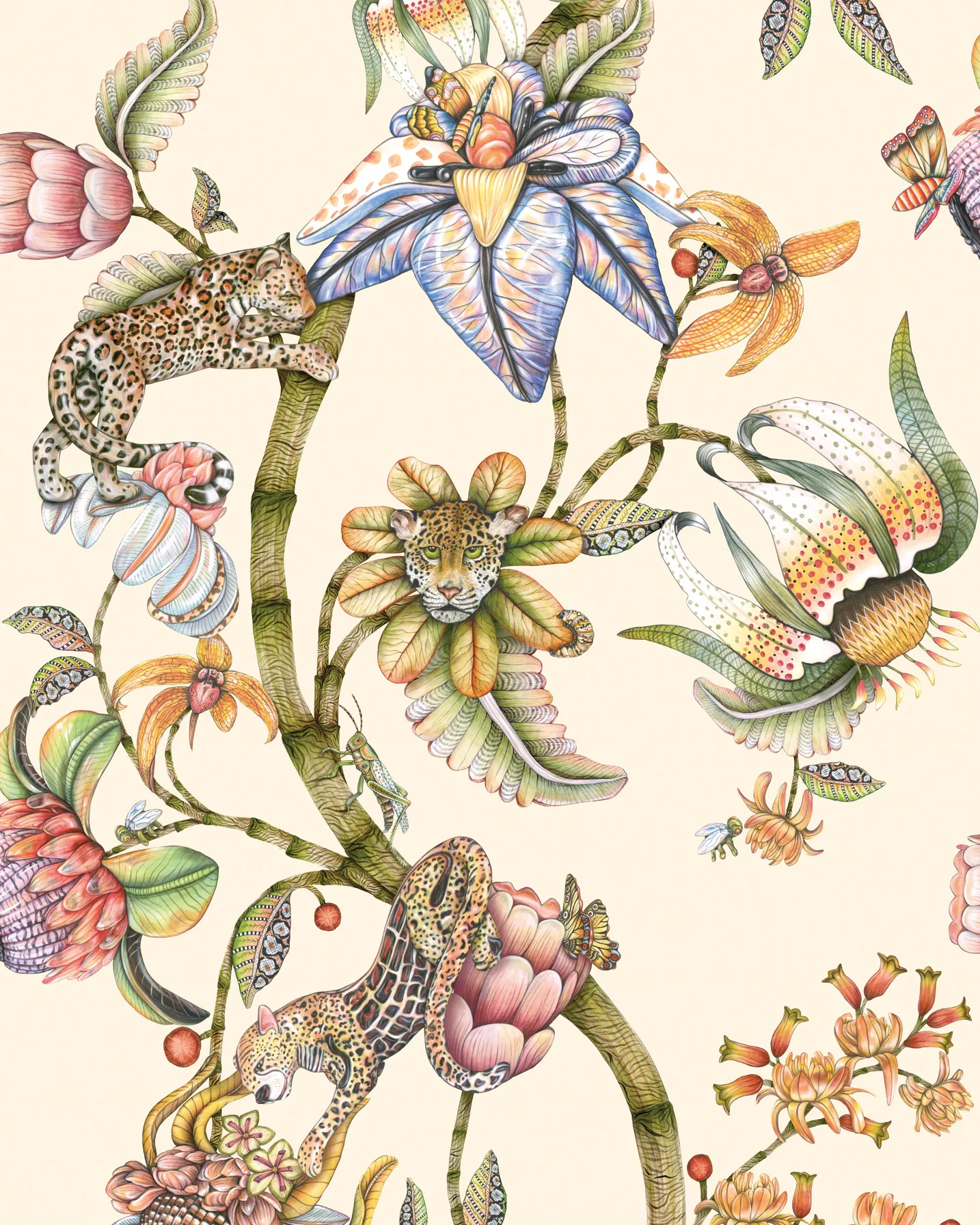 Cole & Son Protea Panthera in Stone (129/6021.CS.0)