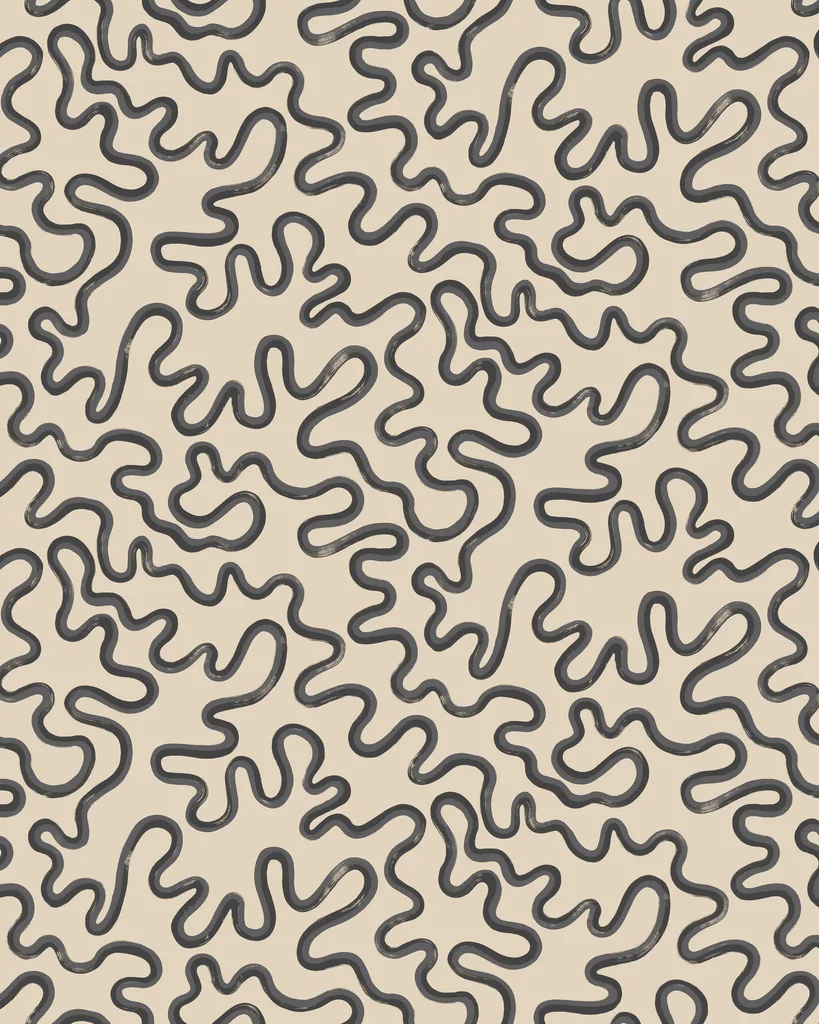 Cole & Son Rainforest Squiggle in Charcoal (130/8027.CS.0)