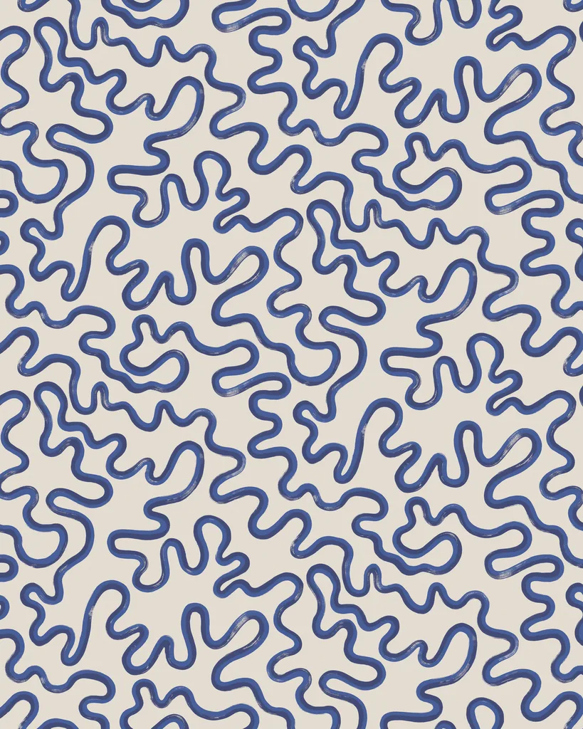 Cole & Son Rainforest Squiggle in Navy (130/8030.CS.0)