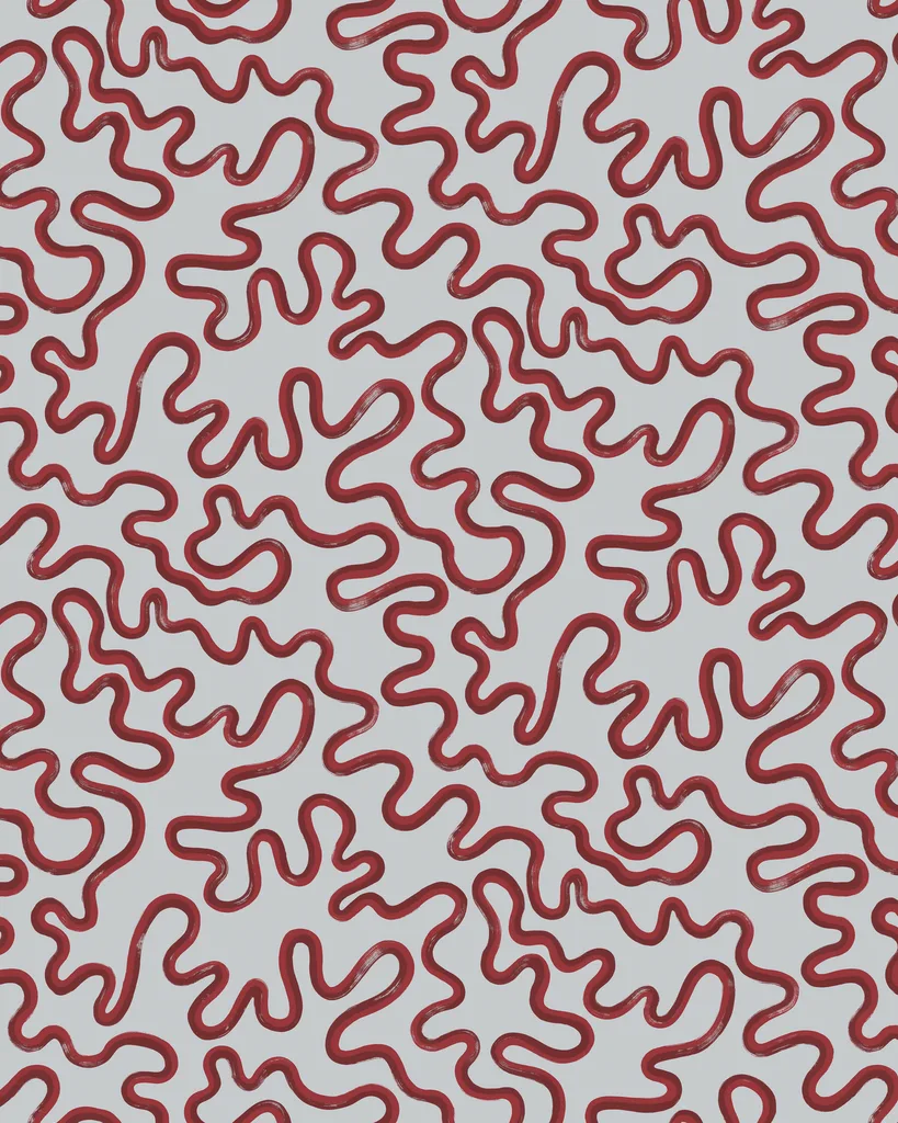 Cole & Son Rainforest Squiggle in Rouge (130/8031.CS.0)