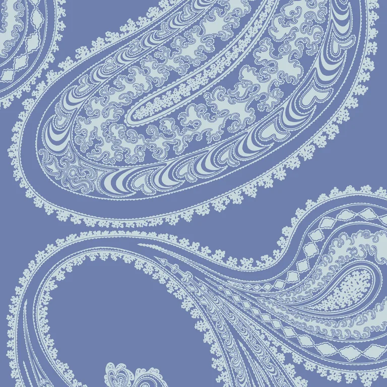 Cole & Son Rajapur Flock in Blue/White (112/9032.CS.0)