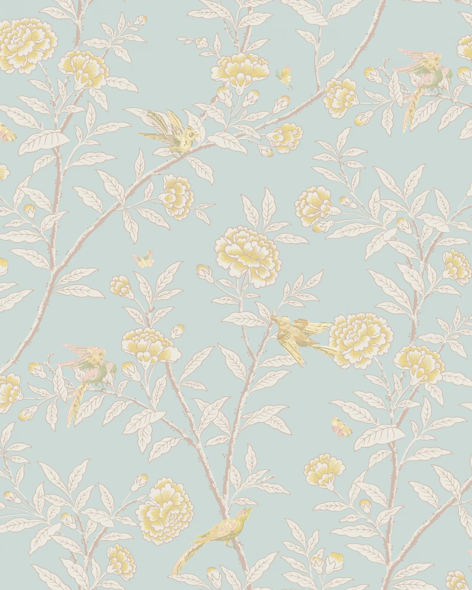 Cole & Son Roseberry with Birds in P Blue (127/4023.CS.0)