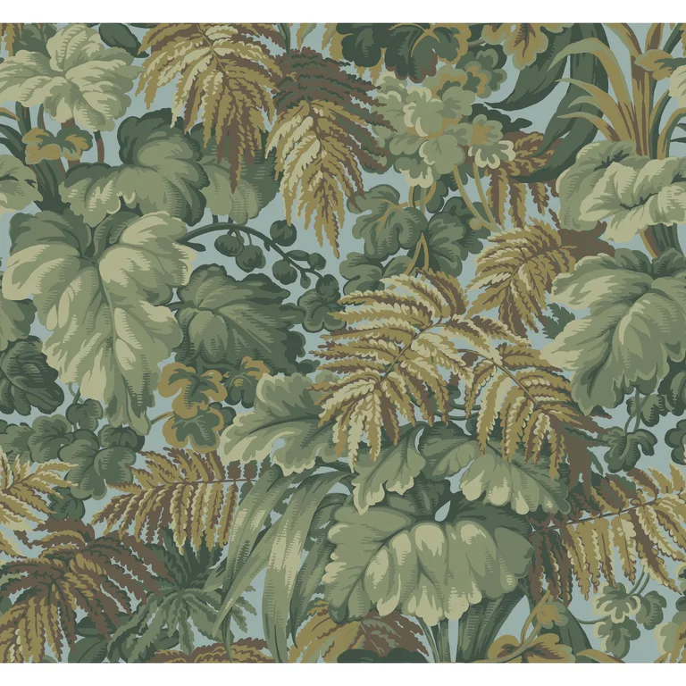 Cole & Son Royal Fernery in Khaki & Print Room Blue (113/3008.CS.0)