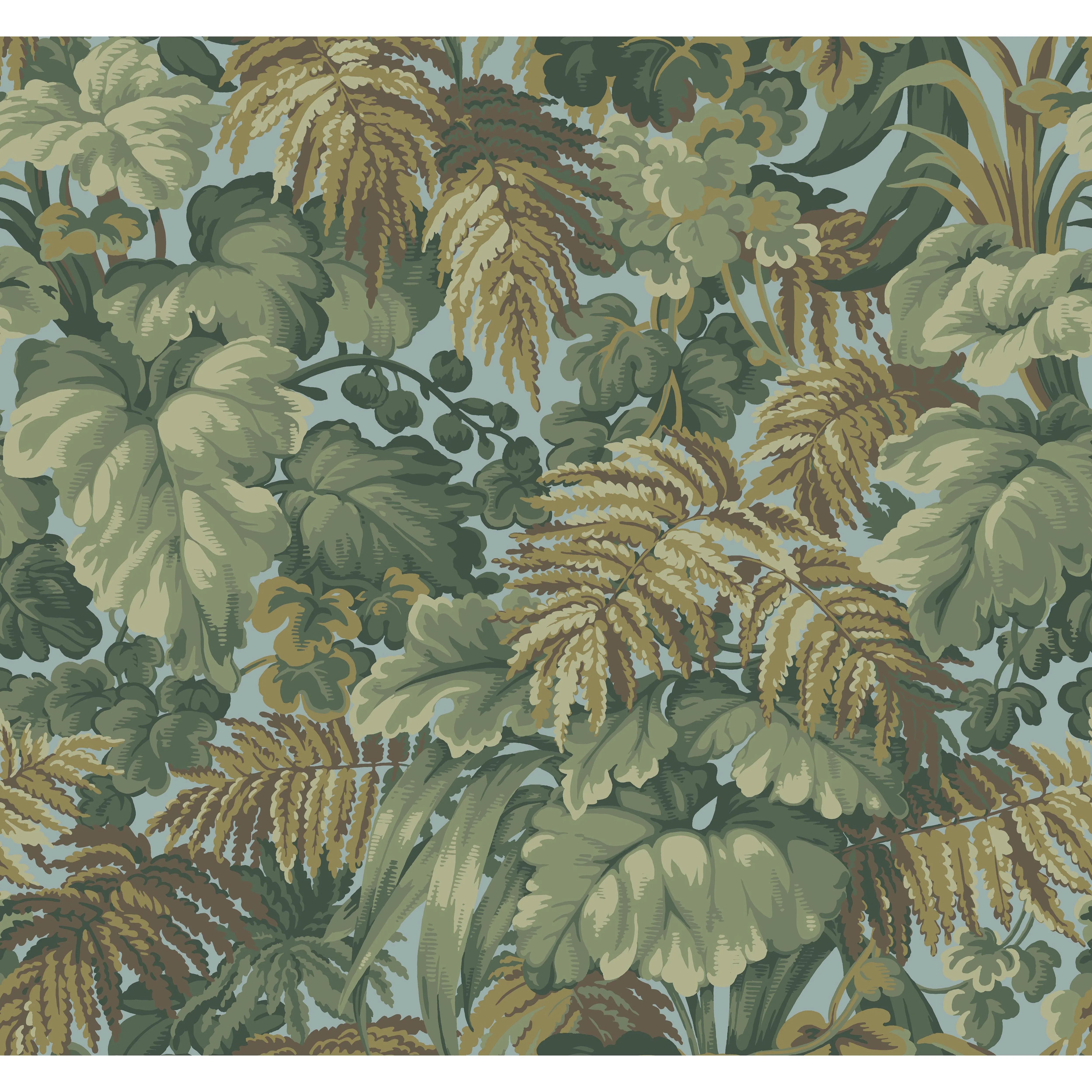 Cole & Son Royal Fernery in Khaki & Print Room Blue (113/3008.CS.0)