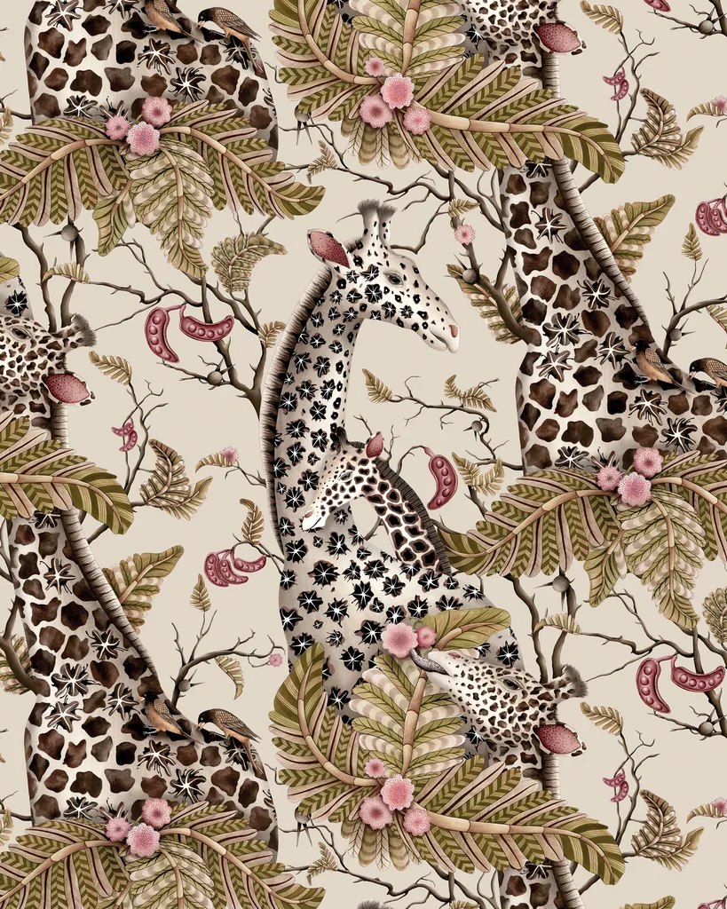Cole & Son Royal Giraffe in Stone (129/3012.CS.0)
