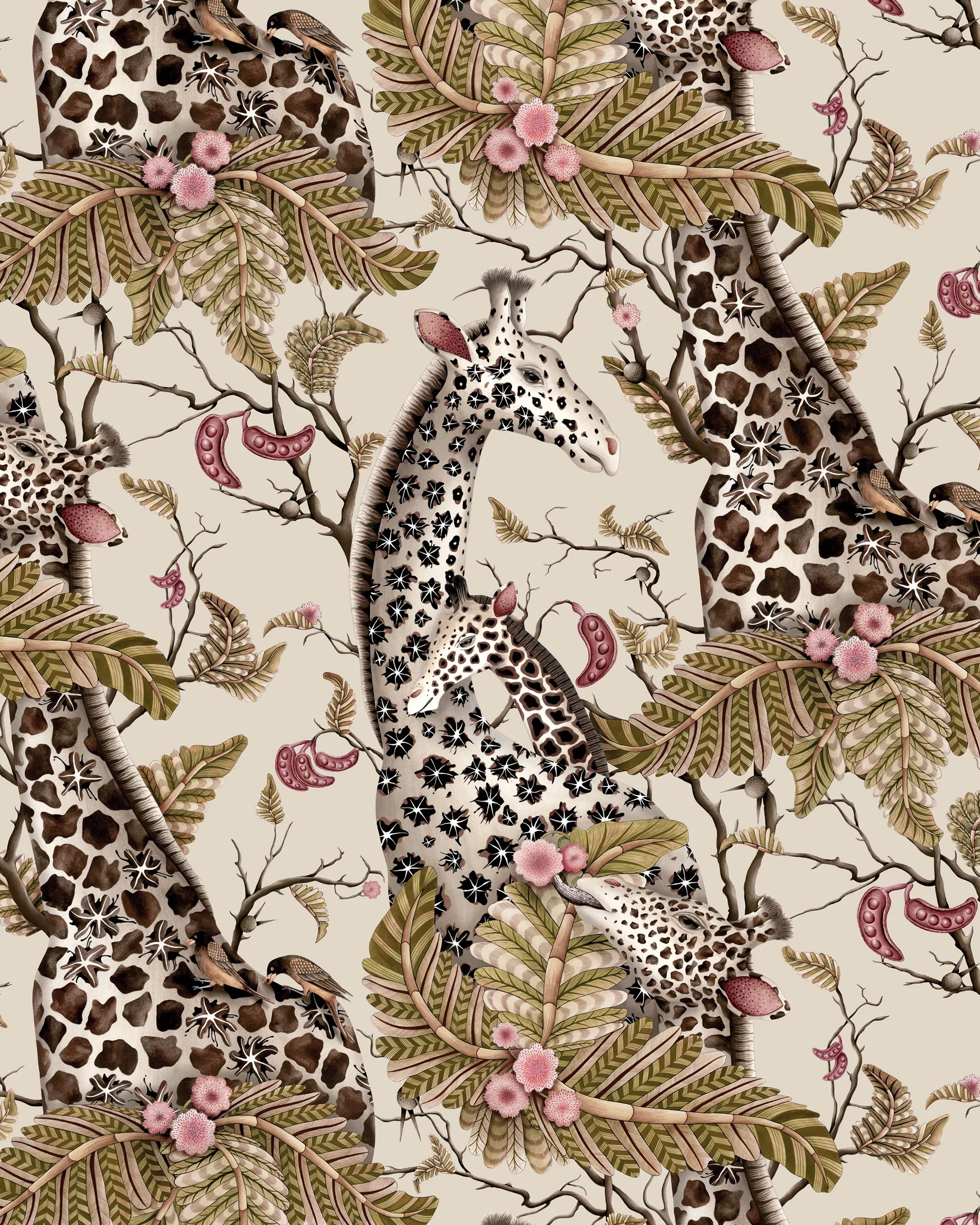 Cole & Son Royal Giraffe in Stone (129/3012.CS.0)
