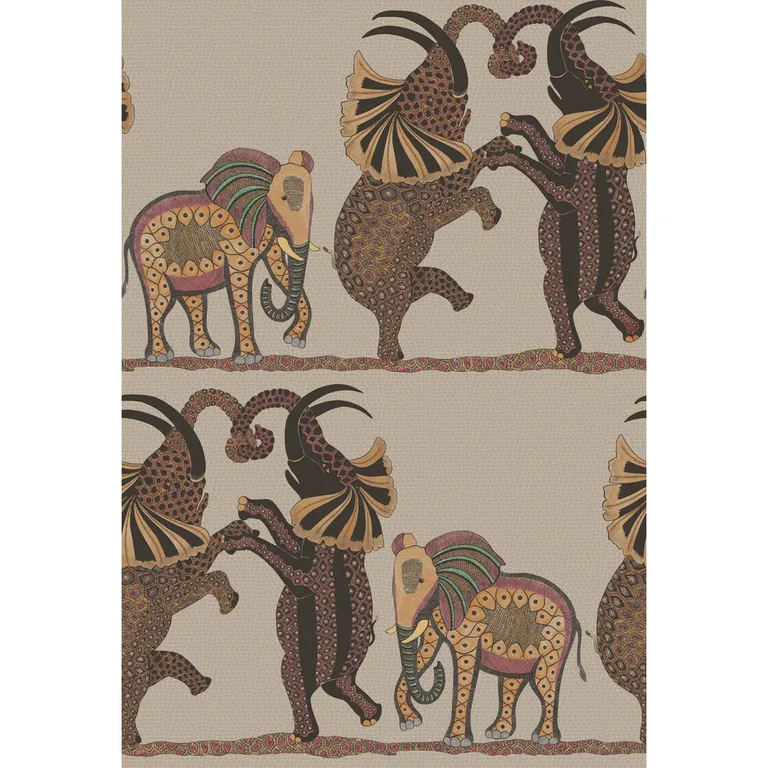 Cole & Son Safari Dance in Red & Linen (109/8038.CS.0)
