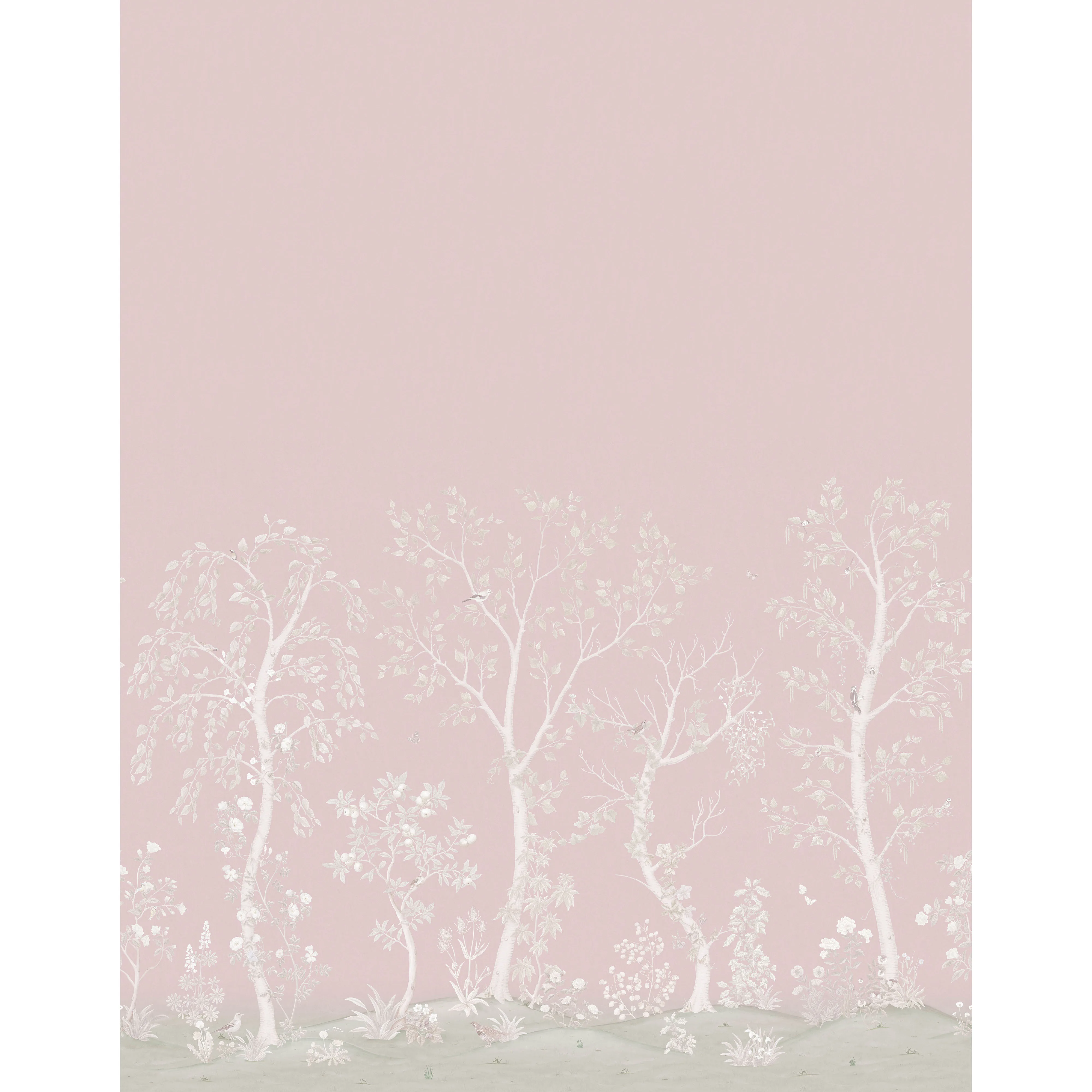 Cole & Son Seasonal Woods Silk in Rose (120/6022S.CS.0)