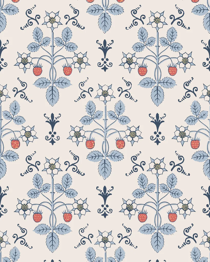 Cole & Son Strawberry in Blue/Cream (127/2010.CS.0)