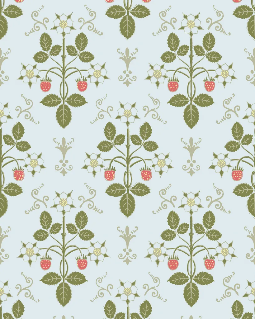 Cole & Son Strawberry in Olive/Blue (127/2009.CS.0)
