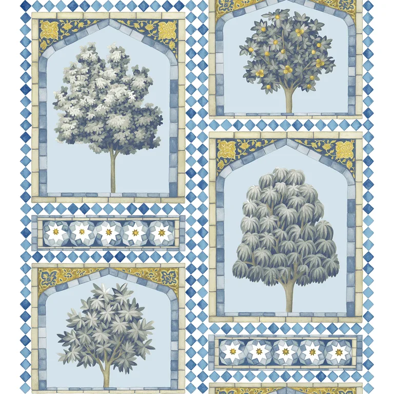 Cole & Son Sultan's Palace in China Blue & Ochre (113/10029.CS.0)