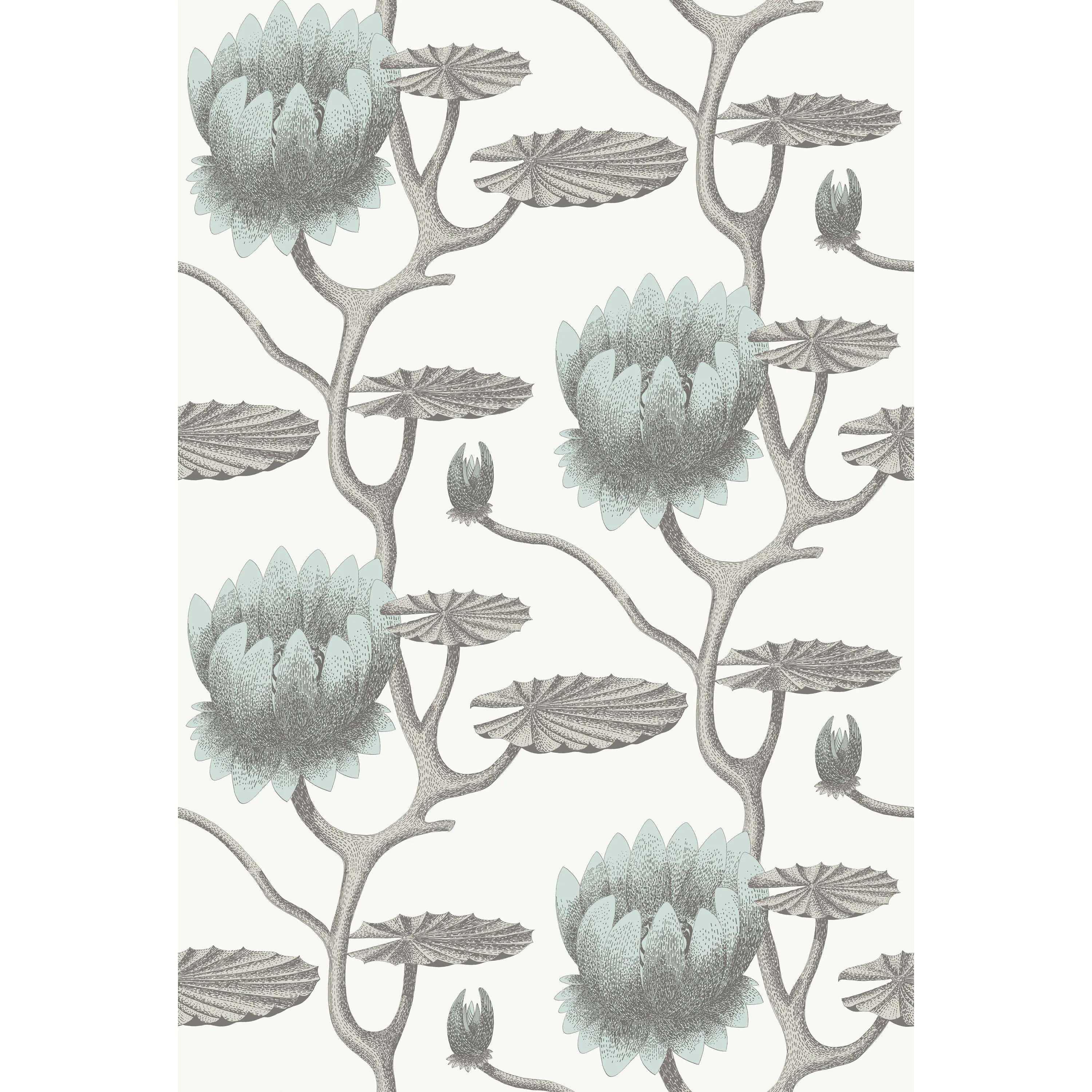 Cole & Son Summer Lily in Aqua/White (95/4022.CS.0)