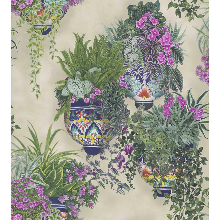Cole & Son Talavera in Magenta & Spring Greens on Stone (117/9027.CS.0)