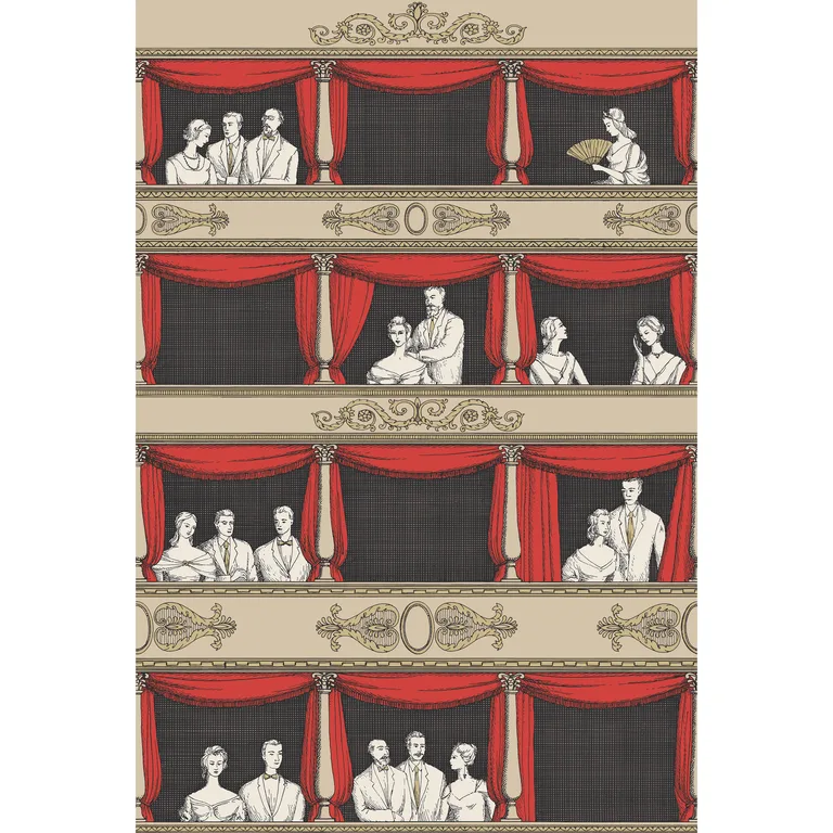 Cole & Son Teatro in Linen/Rouge (114/18037.CS.0)