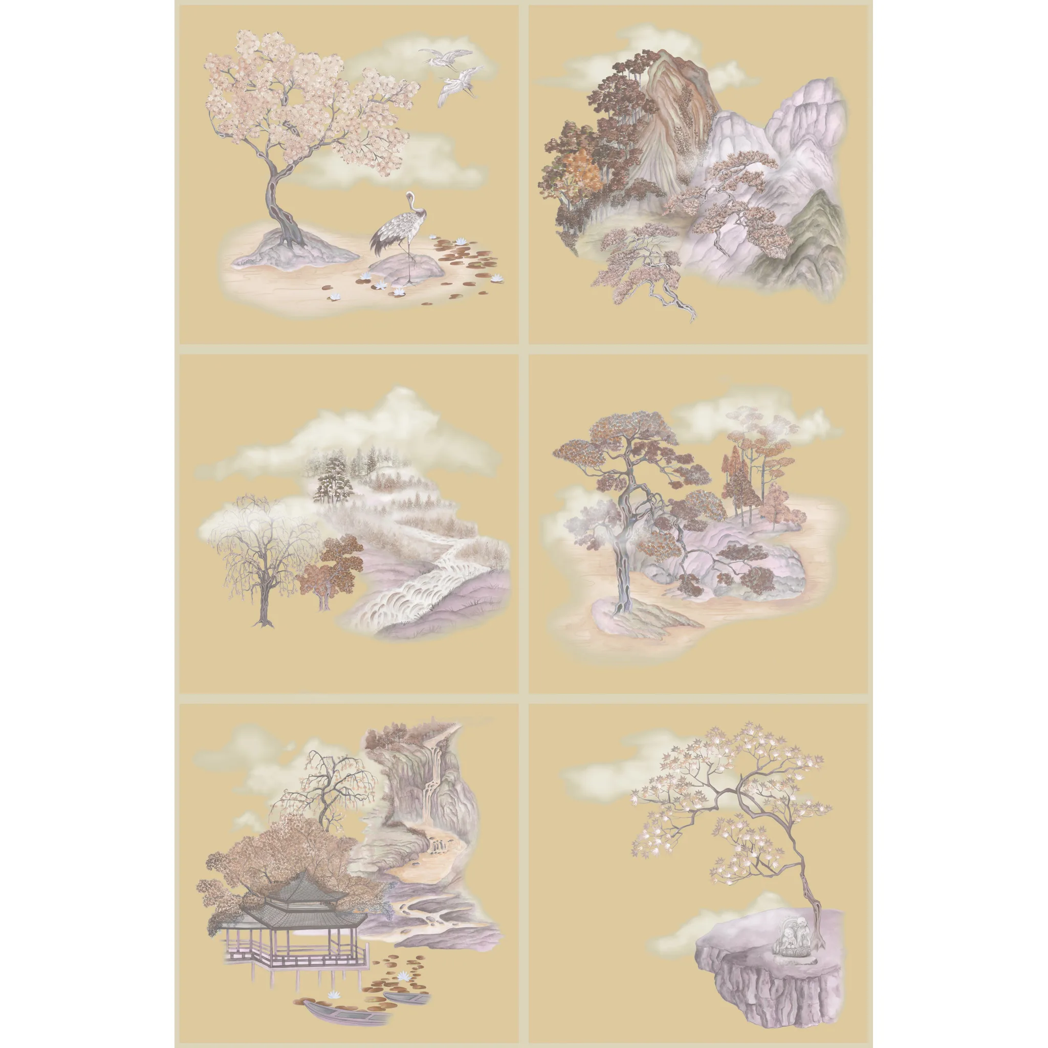 Cole & Son Tile Toile Metallic in Gilded Autumnal (126/10038.CS.0)