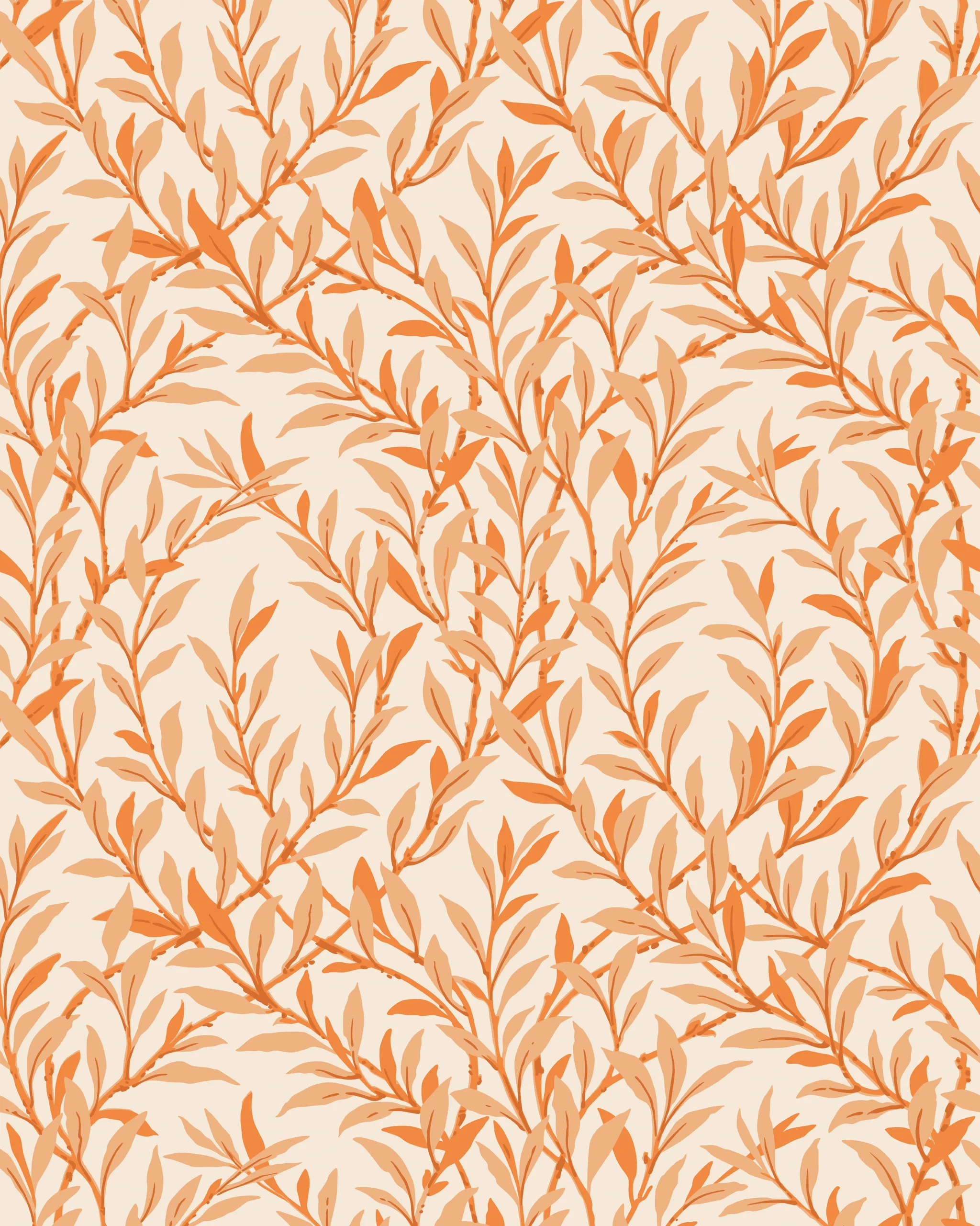 127/7034.CS.0 | Willow Branch – Tangerine/Cream
