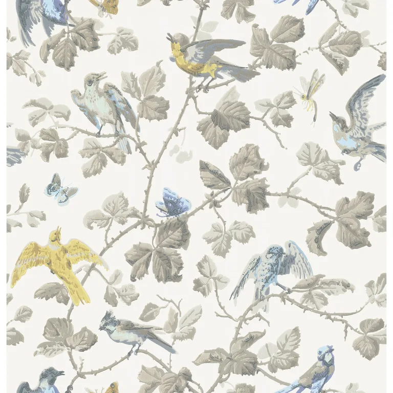 Cole & Son Winter Birds in Yellow & Grey (100/2008.CS.0)